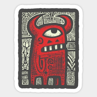 Angry Cyclops Monster | Red Tribal Graphic Sticker